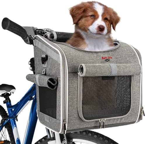 Велосипедна Кошница за кучета, Разтегателен Отразяваща раница-Переноска за домашни любимци, с Меки страни, 4 Отворени Врати,