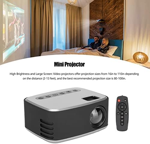 Преносим Проектор за Домашно Кино Черен Сребрист Мултимедиен Проектор за свързване на филми на открито Штепсельная вилица