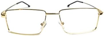 Компютърни очила На lifestyle Crizal с лещи с правоъгълна форма в златна метална рамка лек 51 мм unisex_alacfrpr1869