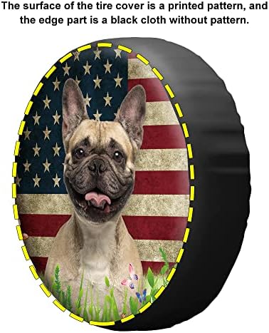 Калъф за резервна гума Cafetime с кучета Бостън Териер, Американски Флаг, Защитни Покривала за колелата на САЩ, Водоустойчив Прахозащитен