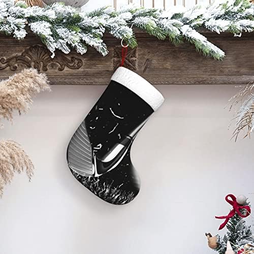 Коледни Чорапи YILEQUAN 18 инча, Класически Чорапи, Черно-бял Голф, за Семейна Почивка, Украса за Коледното парти