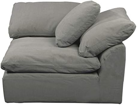 Секционни диван Sunset Търговия с мек калъф, L-образна, сив