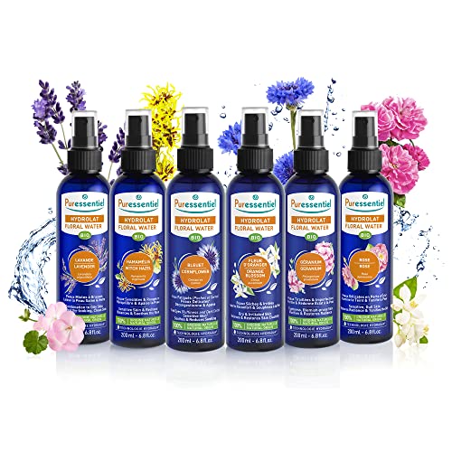 Puressentiel Органична декорация на вода - Освежаващ спрей-мъгла за лице - Съдържа полезни етерични масла цветове - Изработени