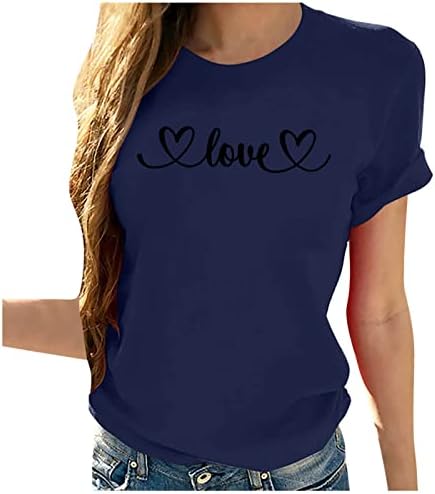 Топ Тениска за ДевочекПодростков Лято Есен 2023 Облекло в памучна Блуза с Шарките на Любовта с Къс Ръкав 98 98