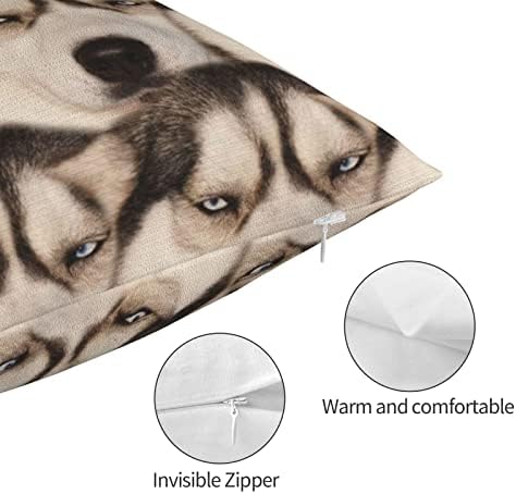 Предпазни възглавници за легло с цип, Забавен-Скучен-Куче, порода Хъски, Мека Калъфка 20x30 См