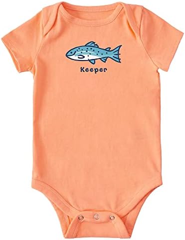 Life is Good Keeper Дробилка за риба с къс ръкав™ Детско Боди (за бебета)