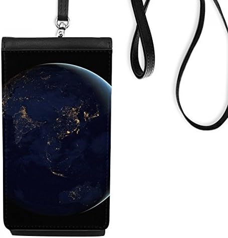 Вселена, Космос Blue Earth Телефон В Чантата Си Портфейл Окачен Мобилен Калъф Черен Джоба