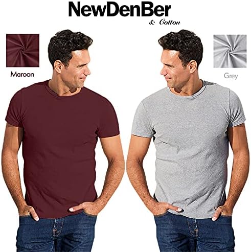 Мъжка Класическа Базова тениска NewDenBer от Мек памук, с кръгло деколте и кръгло деколте, 4 опаковки