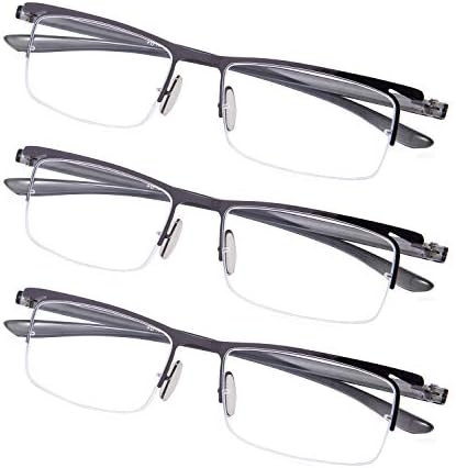 Очила за четене в полукръгла рамки Gr8Sight от 3 теми с лек дужками
