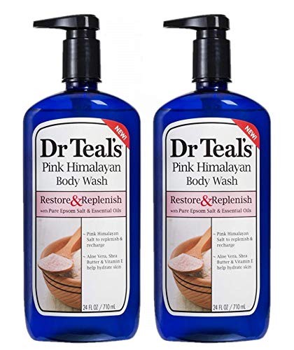 Препарат за измиване на тялото Dr Teal's, 2 опаковки (само за 48 течни унции) Розова Хималайска