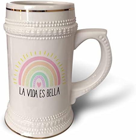 3дРоза La Vida es Bella - Животът е прекрасен испански - Многоцветен. - Стъклена чаша с 22 грама (stn-363005-1)