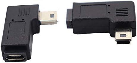 90-Градусов Правоъгълен Мини конектор USB Mini 5 ПЕНСА от мъжа към жената Адаптер USB Mini 5 ПЕНСА Удлинительная Корона