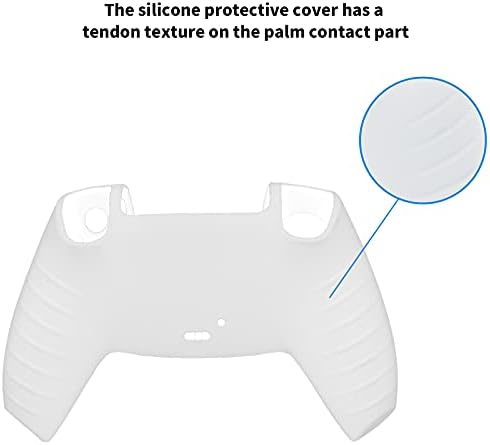 Силиконовата Защитно покритие на контролера, Нескользящий Удобен Прахоустойчив Силиконов Ръкав за PS5 (бял)