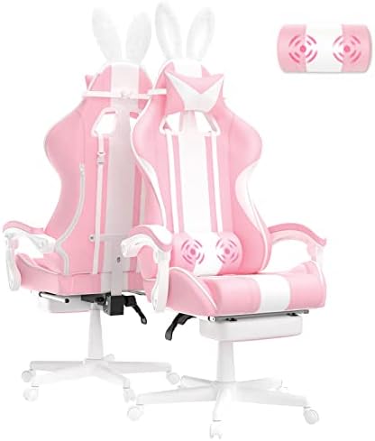 Игралното стол Ferghana Pink, Ергономични Слот Стол За възрастни и тийнейджъри, Гоночное Стол за PC Геймърите С Поставка За краката,