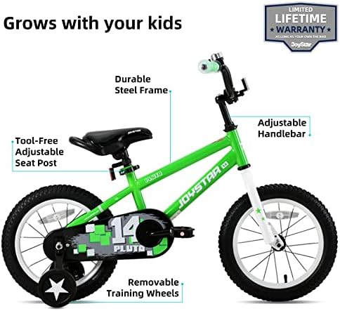 Детски велосипед JOYSTAR Pluto за момчета и момичета 3-13 години с Тренировочными колела за велосипеди 12 14 16 18 20 инча,