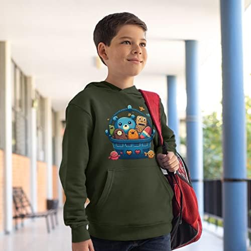 Детска hoody с качулка от порести руно с хубав дизайн на тениска - Hoody с качулка за деца Toys - Kawaii Hoodie for Kids
