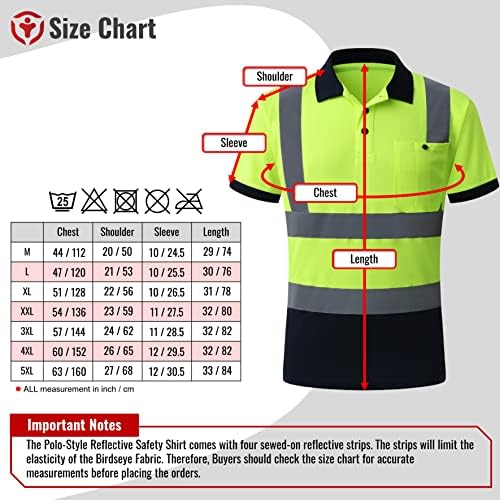 Asiphitu Светлоотразителни Защитни Ризи с висока видимост за Мъже и Жени Hi Vis Elbi Защитно работно облекло Поло Тениска