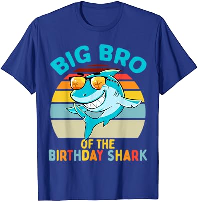 Подходяща Семейна Тениска Big Bro of the Shark Birthday Brother В тон Семейния Тениска