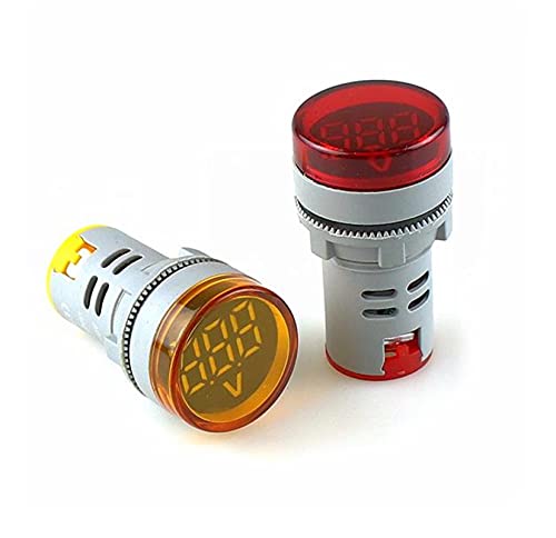 HKTS 1бр САМ Цифров Волтметър 22 мм Кръгъл AC 60-500 В Волта Тестер за напрежение Метър Монитор Мощност led лампи, Светлинен дисплей (Цвят: