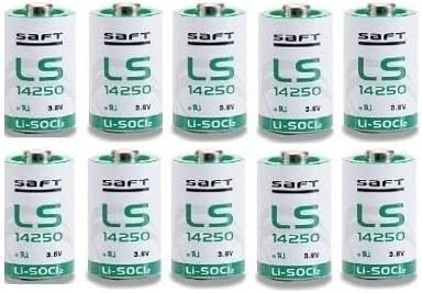 (10 опаковки) Saft LS-14250 Литиева 1/2 AA 3,6 В (без акумулаторна батерия)