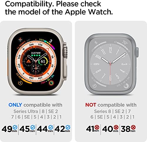 Spigen DuraPro Flex, Предназначен за Apple Watch, каишка за Apple Watch Ultra 49 мм, 8/7 45 мм, SE2/6/SE/5 / 4 44 мм и здрав защитен калъф