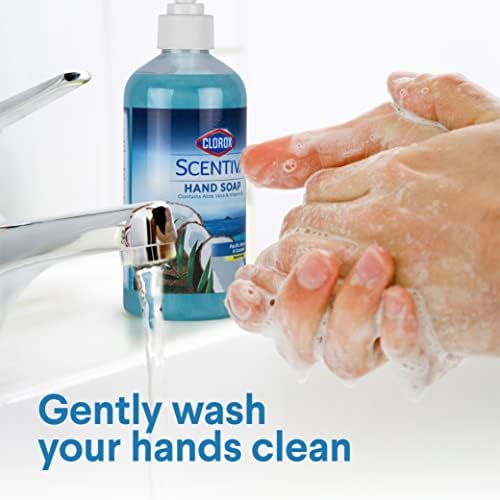 Течен сапун за ръце Clorox Scentiva, 34 грама, за измиване на ръцете с витамин В5, без Белина, Ароматизирани Сапуни за ръце, за