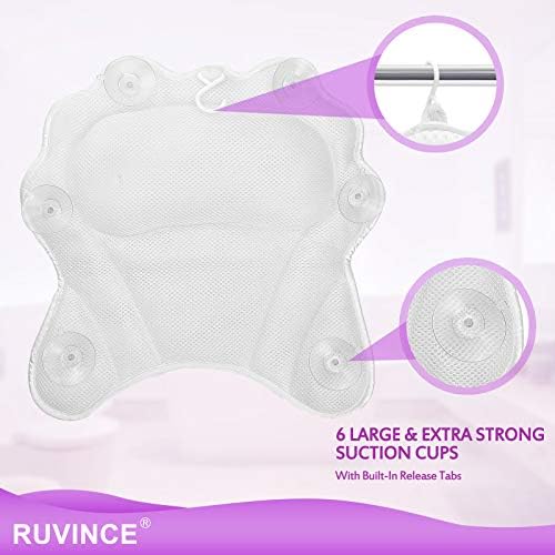 Възглавница за вана RUVINCE Ергономична Луксозна възглавница за вана с поддръжка на главата, шията, раменете и гърба, 4D Възглавници