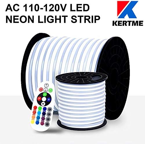 KERTME Неон led лента ac 110-120 В, гъвкава/Водоустойчив/С регулируема яркост/Многоцветен/Многорежимная led Веревочная лампа + дистанционно