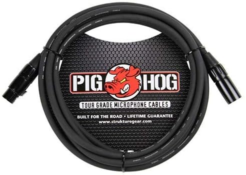 Pig Свиня PHM50 Висока производителност на 8-мм XLR микрофон, кабел, черен, 50 фута и PHM6 Висока производителност на 8-мм XLR микрофон,