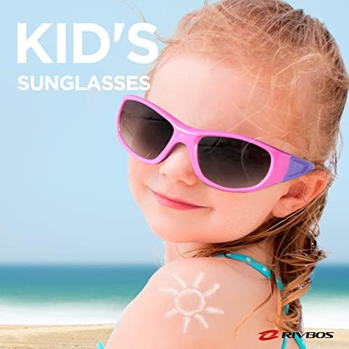 RIVBOS Детски Слънчеви Очила С Поляризованной Защита от ултравиолетови лъчи, Гъвкави Гумени Очила с Каишка за Момчета и Момичета
