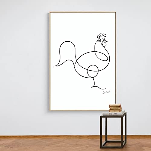 Стенен щампи KWAY Picasso - Плакат на Пикасо - Стенно изкуство върху платно с животни - Минималистичен Декор на стените