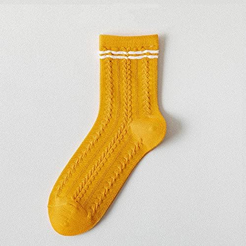 Milsil Сладко Socks - Памучни чорапи за екипажа и Ежедневни Чорапи, Нови Шарени Чорапи, за жени или Момичета (жълто / един