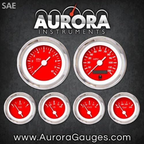 Набор от маркери Aurora Instruments 1207 Red SAE 6-ти калибър (бели реколта игла, хром пръстени за довършителни работи, има набор от стилове)