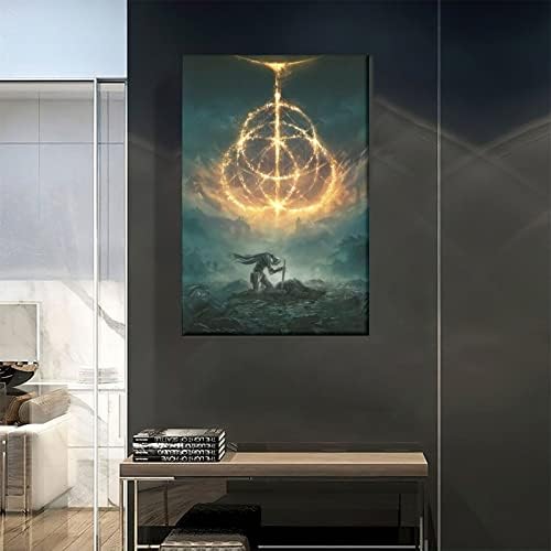 ADILAIDUN Elden Ring Игри Плакат Картина на Платно, с монтиран на стената Арт Принт Начало Декор 12x18 инча (30x45 см),
