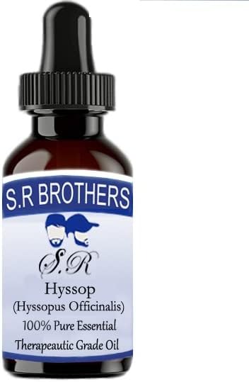 S. R Brothers Исоп (Hyssopus Officinalis) Чисто и Натурално Етерично масло Терапевтичен клас с Капкомер 100 мл