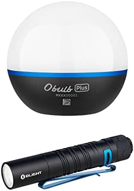 OLIGHT Obulb Plus Многоцветен led лека нощ, Интелигентни настолни лампи с Bluetooth Control APP Пакет I5R EOS 350 Лумена Акумулаторна батерия