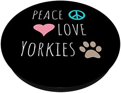 Peace Love йоркширски Териери Сладък Териер Куче, Кученцето е Любител на домашни животни PopSockets PopGrip: Замяна дръжка за телефони