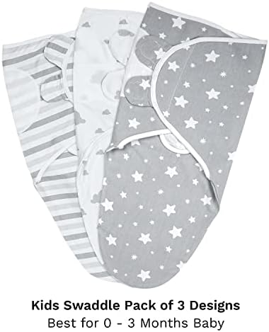 Детско Пеленальное одеяло ikads от 0 до 3 месеца от памук за новородени - Малко / Средно Детско Пеленальное одеяло от 3 опаковки
