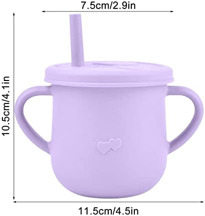 Детска чашка с Соломинкой, Тренировочная чаша от хранително-силикон за бебето, Детски Чаши за закуски, Двойни Уши дръжки С детски сламени