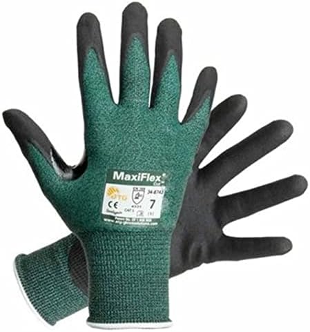 Работни ръкавици MaxiFlex Cut 34-8743, устойчиви На гумата с Нитриловым покритие, със Зелена Плетиво корпус и Висококачествена Нитриловым покритие