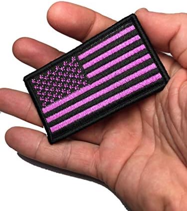 3,5 X 2 инча Черно и розово Американски Патриотичен Флаг на американското производство, трайно Кръпка на Униформи Морала на САЩ (Empire Tactical