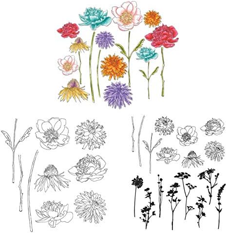 Анонимни штамповщики Тим Хольца Sizzix Framelits Комплекти щанци за градината цветята и мини букета и координирующий набор от