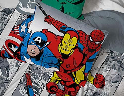 Джей Франко Комикс на Marvel Отмъстителите Стръмен Комплект спално бельо Queen от 7 позиции - Включва Одеяло и кърпи -