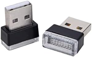 SB Parts Автомобилни USB-Лампа за атмосферата на Интериора 4 бр. Син Цвят, Универсален Мини-Led, USB лампа за Украса на Автомобила, Осветление