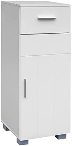 шкаф за съхранение в банята с едно чекмедже и 1 като 30x30x80 см, лесни за монтаж, Бял