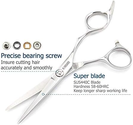 Ножица за Подстригване на коса 5,75 ИНЧА и Ножица за Изтъняване на коса 6 ИНЧА Фризьорски Ножици За Подстригване на коса Kinsaro