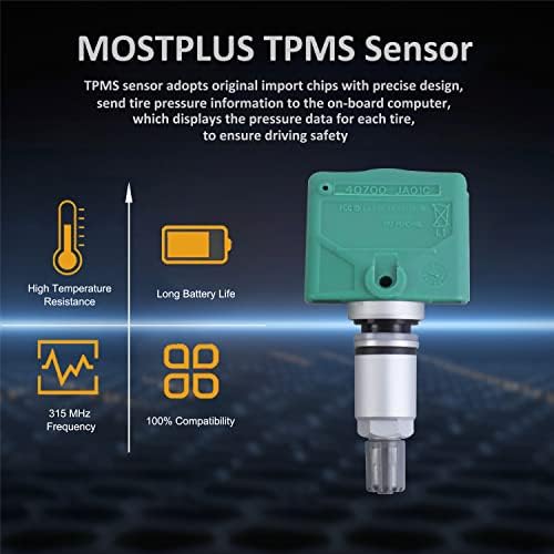 MOSTPLUS 4шт Сензор, Система за контрол на налягането в гумите TPMS 315 Mhz, Съвместим с Infiniti M35 2008-2010 40700JA01B