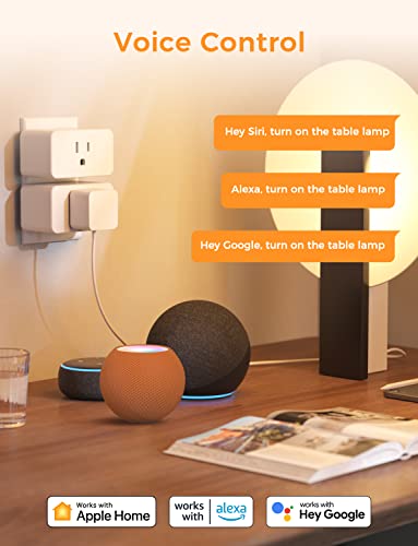 Wi-Fi Изход Smart Plug Работи с Apple HomeKit, Siri, Alexa, Google Home, Умна изход Refoss с функция таймер, Дистанционно управление,