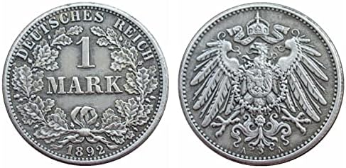 Немска Възпоменателна Монета е на 1 Марка 1892 г. ADEFGJ, Чуждестранна Копие, сребърно покритие Възпоменателна Монета