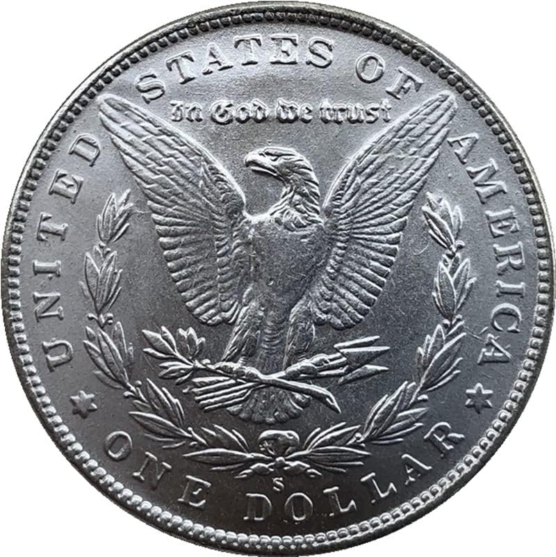 Версия на американската монети Морган 1902 г. Сребърен долар Месинг със сребърно покритие Антикварни Чуждестранни Възпоменателни монети,